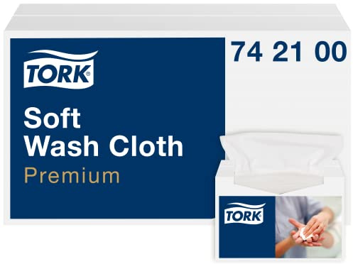 Tork 742100 weiches Waschtuch Premium 1-lagig / extra weiche Pflegetücher für die Pflege von Patienten / strapazierfähig & effizient / 1 x 135 Tücher (19.2 x 30 cm)