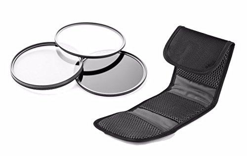 Digital Nc Kit de filtros de Lente de 3 Piezas, Multicapa y multihilo de Alto Grado para Nikon D5000 (52 mm), Fabricado por Optics + Paño de Limpieza de Microfibra Nwv Direct.