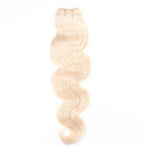 hair2heart Echthaar Tressen zum Einnähen Extensions Gewellt - 50cm 100g 9/0 lichtblond