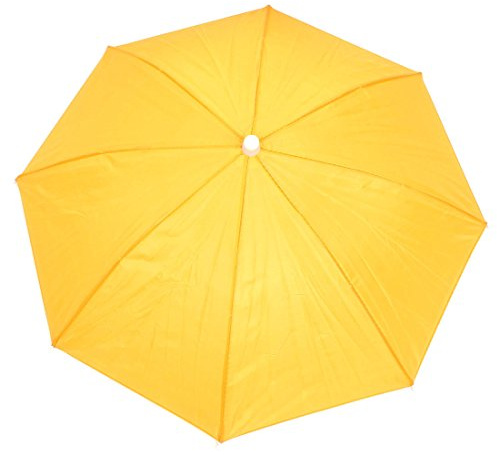 sourcing map Outdoor Polyester Regenschirm Regenhut Schirmhut Sonnenschirm Kappe Hut gelb