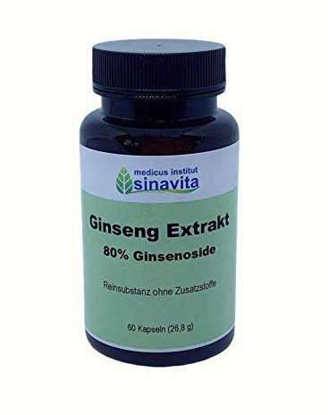 Ginseng Extrakt (80 % Ginsenoside), 60 Kps., Reinsubstanz ohne Zusatzstoffe, vegetarische Kapselhülle, deutsche Produktion