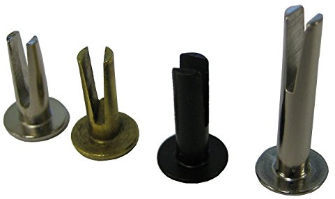 Hanson Rivet Split Rivet - 1/8inches Diameter X 3/4inches Length, 7/32inches Head Diameter, Steel, Oval Head with A Brass Finish. (Pack of 100).