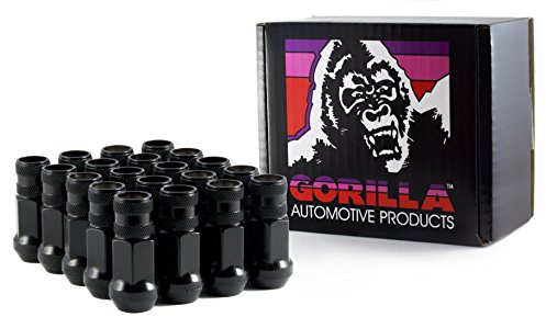 Gorilla Automotive 45028BC-20 Black 12mm x 1.25 Thread Size Forged Steel Chrome Finish Open End Lug Nut, (Pack of 20)