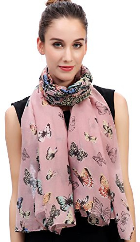 Lina & Lily Damen Schal Tuch mit Schmetterlinge