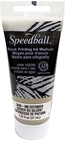 Speedball Base d'extension d'encre soluble dans l'eau 37 cc, 35,4 g, pour bloc, sérigraphie, découpe lino, impression, accessoires de fabrication d'impression professionnels ou débutants, fournitures
