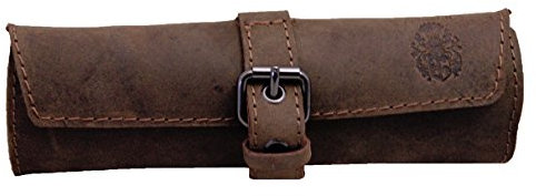 FREIHERR VON MALTZAHN Federmappe Stifterolle Schlamperolle Stiftemappe Griffelmappe aus Leder