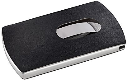 SIGEL VZ121 Visitenkarten-Etui Lederoptik, schwarz/silber