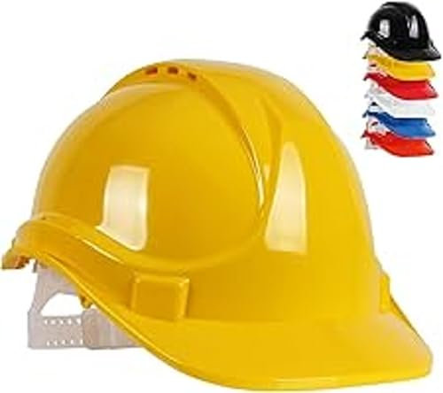 Blackrock Yellow Hard Hat, Safety Helmet, For Construction, Mens Womens Unisex, Work Hats, Builder, One Size Adjustable Head Strap, HDPE Protection, UK/EU 2016/425 EN937:2012+A1:2012