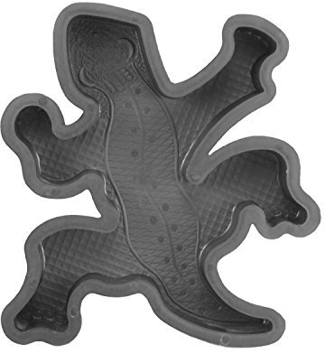 @tec Betonform Schalungsform Gießform Plastikformen für Beton, Trittsteinplatte, Bodenplatten, Trittsteine, Gartenplatten, Betonplatten, Pflasterform Salamander 39x33x5 cm