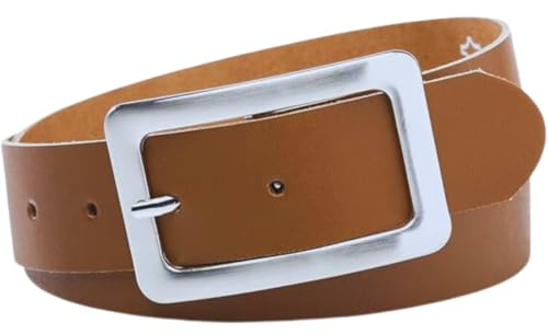 INVIDA Gürtel Damen Braun, Ledergürtel Damen, Damen-Gürtel, Nickelfreier Damengürtel Leder, Gürtel für Jeans, Breiter Gürtel 4 cm Breite, JOYCE, Made in Germany, Bundweite 80-120 cm