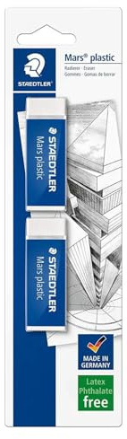 STAEDTLER 52650BK2DA - Mars Plastic Eraser (Pack of 2)