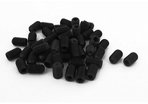 sourcing map 50stk.M6 x 10mm 1mm Umfang Hex Sockel Set Kapp Punkte Gewindestifte Schwarz de
