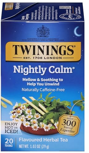 Twinings, Herbal Tea, Bedtime Blend, Naturally Caffeine Free, 20 Tea Bags, 1.02 oz (29g)