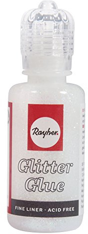 Rayher 33841120 Glitter-Glue irisierend, Flasche 20 ml, mondstein