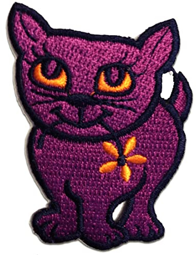 Catch the Patch Katze Aufnäher zum Aufbügeln 5,3 x 7 cm Bügelbild für Kinder Mädchen mit Lieblingstier Wild, Bügelpatch Patches Bügelflicken