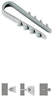 PRITEX – 100 Stück Steckschlaufen 6-20 mm Grau – Dübelklemme zur Befestigung von Kabeln, Rohren, Leitungen, Schläuchen uvm. – Kabelhalter für ein optimales Kabelmanagement – Kabelschellen aus Polyamid
