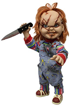 Mezco Close Up 25363 Child's Play bewegliche und sprechende Chucky Puppe