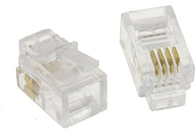 kenable RJ10 4P4C Modular Crimps Ends Plugs Connector for Handset Cables/Leads [10 Pack]