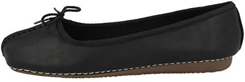 Clarks Women's Freckle Ice Ballet Flats, Black Leather, 5 UK