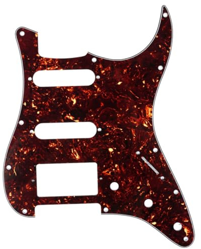 Musiclily Pro 11 Löcher HSS ST Schlagbrett Pickguard 4 lagig Tortoise Shell | für Fender American/Mexican Standard Strat Modern Style E-Gitarre