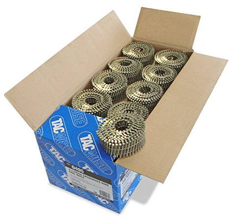 Tacwise 0495 Clous en Rouleau Galvanisés à Tête Plate de Type 2,1 / 50 mm, Pointe en Diamant, Tige Annelée, Inclinés à 16°, Reliés en Fil, Lot de 14.400