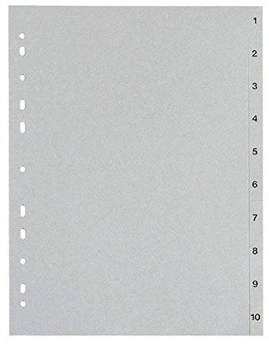 Zahlenregister - 0 - 10, PP, A4, 11 Blatt, grau