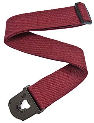 D'Addario Accessories Gitarrengurt mit Verschluss - E-Gitarrengurt, Akustikgitarrengurt, Bass-Gitarrengurt - Rot