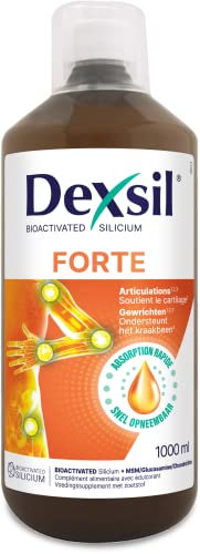 Dexsil Forte Articulations - Complément Alimentaire - Soutient les Articulations - Solution à Base de Silicium, MSM, Glucosamine, Zinc et Cuivre - 1000 ml