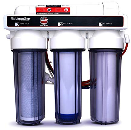 LiquaGen- 4 Stage Hydroponics Reverse Osmosis Water Filtration System- 100 GPD | Water Purifier for Indoor or Outdoor Garden Use | Hydroponics Growing System | Healthy Plants starts with Healthy Water