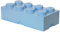 LEGO Storage Brick 8 Knobs LIGHT ROYAL BLUE - Stackable Plastic Storage Box with Lid for Kids and Adults, Ideal Desk Organizer and Toy Box - 12.1L