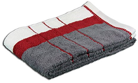 Gözze - Strandtücher, 100% Baumwolle, Berlin, Streifen, 70 x 140 cm - Bordeaux/Anthrazit