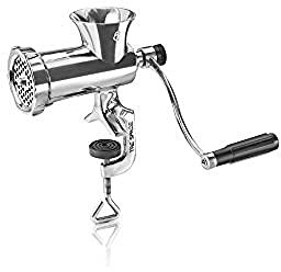 TreSpade TC-8 INOX No.8 Manual Meat Grinder Mincer (Silver) All Stainless Steel with 6mm Plate