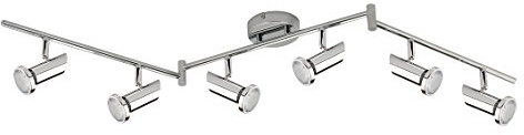 Trango 6-flammig LED Deckenleuchte 2000-068-5W inkl. 6x 5 Watt GU10 LED Leuchtmittel 3000K warmweiß I Deckenspots I Spots I Deckenstrahler mit Gelenken