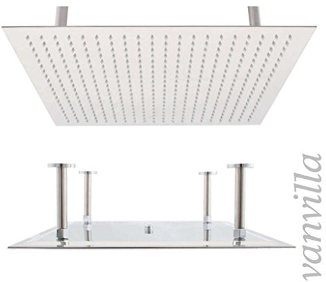 vanvilla Duschkopf Edelstahl Regenduschkopf 50cm x 50cm poliert | inkl. Deckenarm Regendusche Brausekopf Regenbrause 8311/8160