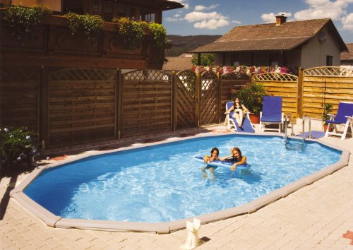 Steinbach Piscina Set Grande Ovale, Grigio, 732 x 366 x 135 cm, 29000 L, 011760