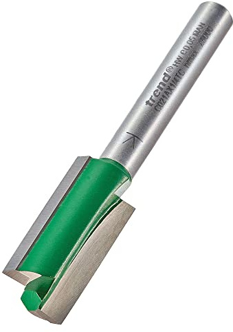 Trend CraftPro Fraise Droite Deux Flûtes, Queue 1/4 Pouce, Diamètre de Coupe 12,5mm & Longueur de Coupe 25,4mm, Carbure de Tungstène, C021AX1/4TC