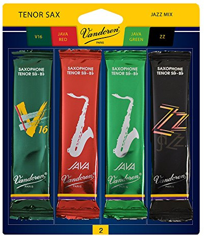 Vandoren SRMIXT2 Blatt für Tenorsaxophon Jazz (Stärke 2) inkl. je 1 ZZ, V16, JAVA und JAVA Strength 2