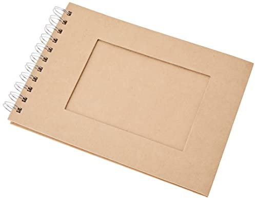 Rayher Hobby 8169200 - Álbum de Fotos en Espiral, Horizontal, DIN A5, 30 Hojas, 200 g/m2, Color Natural