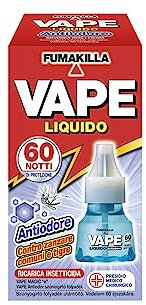 Vape Specialist Ricarica Liquida Antiodore, Protegge da Zanzare e Combatte Odori di Umidità e Chiuso, 60 Notti, 1 Unità