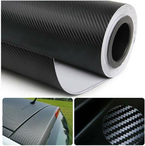 1520mm x 500mm 3D Black carbon fibre Vinyl bubble Free Vinyl Car Van Bike Self Adhesive 3d Textured Wrap Wrapping 500mm x 1520mm