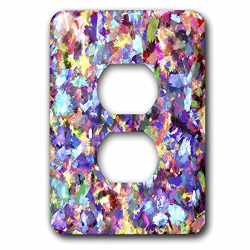 3dRose LSP_50717_6 Wall-a Colorful Potpourri of Splashes of Paint in a Creative, Random Fashion-2 Plug Outlet Cover