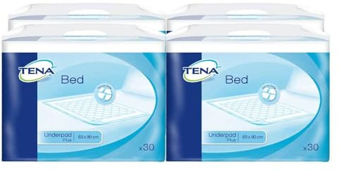 Tena Bettschutz für Doppelbett, 60 x 90 cm, Bulk-Karton, 4 x 30 cm.