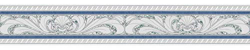 A.S. Création Bordüre Only Borders Borte 5,00 m x 0,10 m blau grau weiß Made in Germany 681645 6816-45