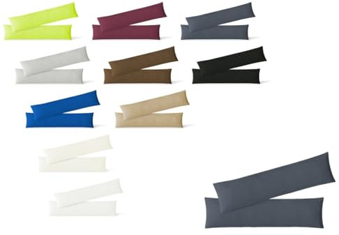 EXKLUSIV HEIMTEXTIL Jersey Kissenbezug 2er Set 40 x 145 cm anthrazit