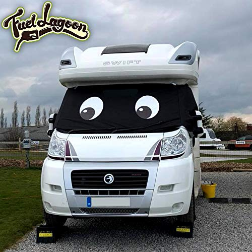 Fuel Lagoon Will fit Ducato, relay, boxer 2006+ MotorHome Black Out Blind Screen Cover Curtain Wrap With Eyes design