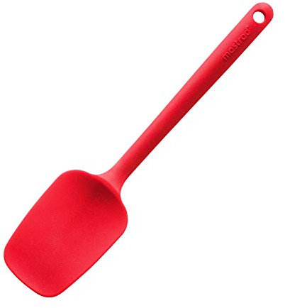 MASTRAD - Spatule - Cuillère - Préparation Cuisson Mélanger - Unibloc - En Silicone - Ne Raye Pas Les Casseroles - Rouge