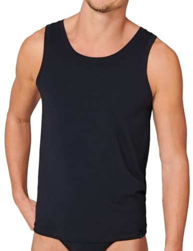 Schiesser Herren Unterhemd Long Life Shirt 0/0, Gr. X-Large (Herstellergröße: 007), Schwarz (Blauschwarz 001)