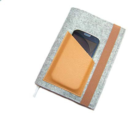 Kalenderhülle Hülle Einband Wollfilz Filz Leder für Din A5 Buchkalender, Notizbuch