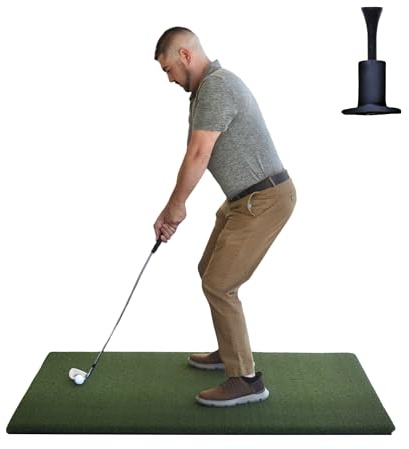 Original Country Club Elite by Real Feel Golf Mat 3x5 ft, Indoor & Outdoor Turf Hitting Mat with Real Tee Compatibility | Heavy Duty Practice Mat for Range, Simulator or Net | Advanced Rubber Backing