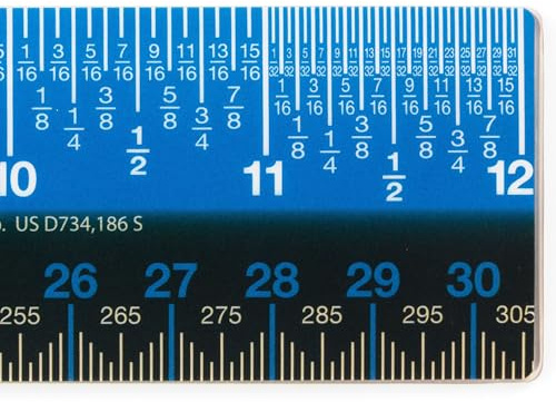Victor Easy Read 12-Inch Plastic Ruler, Non-Glare Straight Edge Ruler, Standard and Metric Measuring Tool for School, Office, Drafting, Drawing, and Crafts